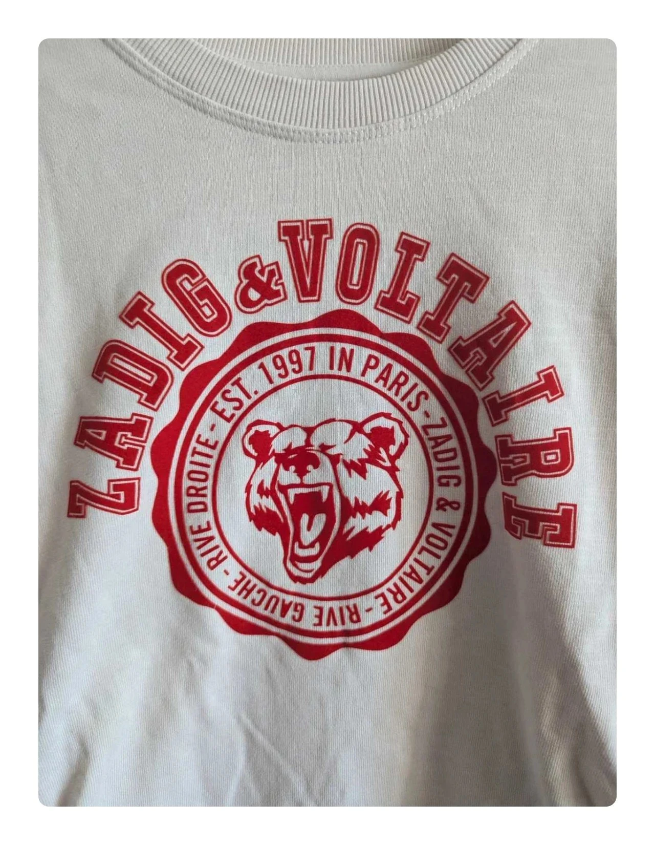 Red and White Zadig & Voltaire Sweatshirt Size 12 – photo 3